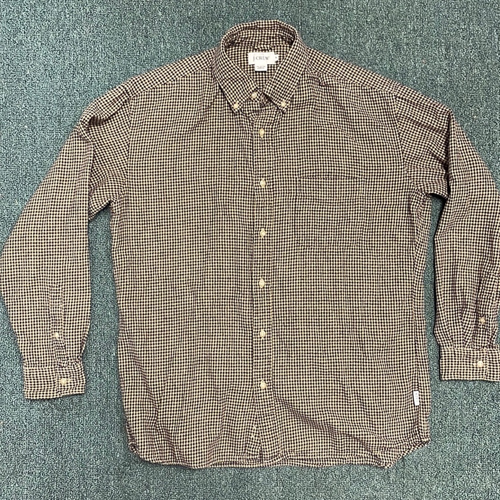 J Crew - Flannel shirt, houndstooth pattern